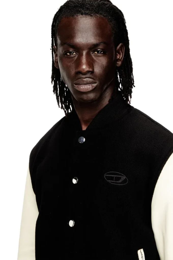 l-arry-wrd Bomber jacket in wool blend and leather l-arry-wrd Bomber jacket in wool blend and leather