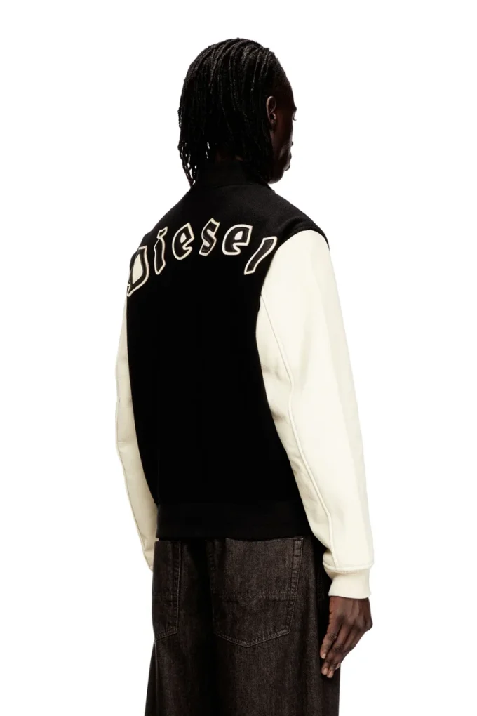 l-arry-wrd Bomber jacket in wool blend and leather l-arry-wrd Bomber jacket in wool blend and leather
