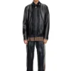 l-carver Leather biker jacket with embossed logo l-carver Leather biker jacket with embossed logo
