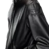l-carver Leather biker jacket with embossed logo l-carver Leather biker jacket with embossed logo