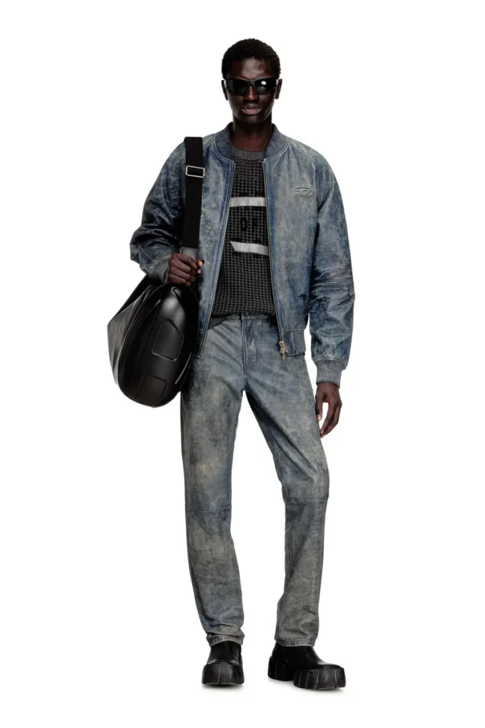 l-cobb Bomber jacket in treated leather