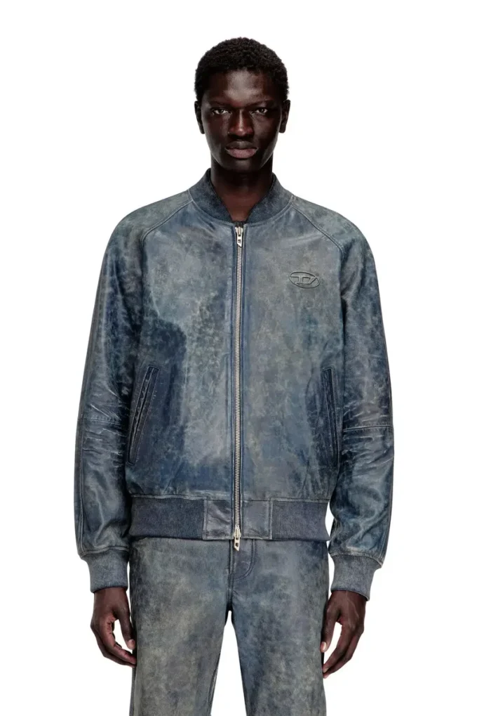 l-cobb Bomber jacket in treated leather
