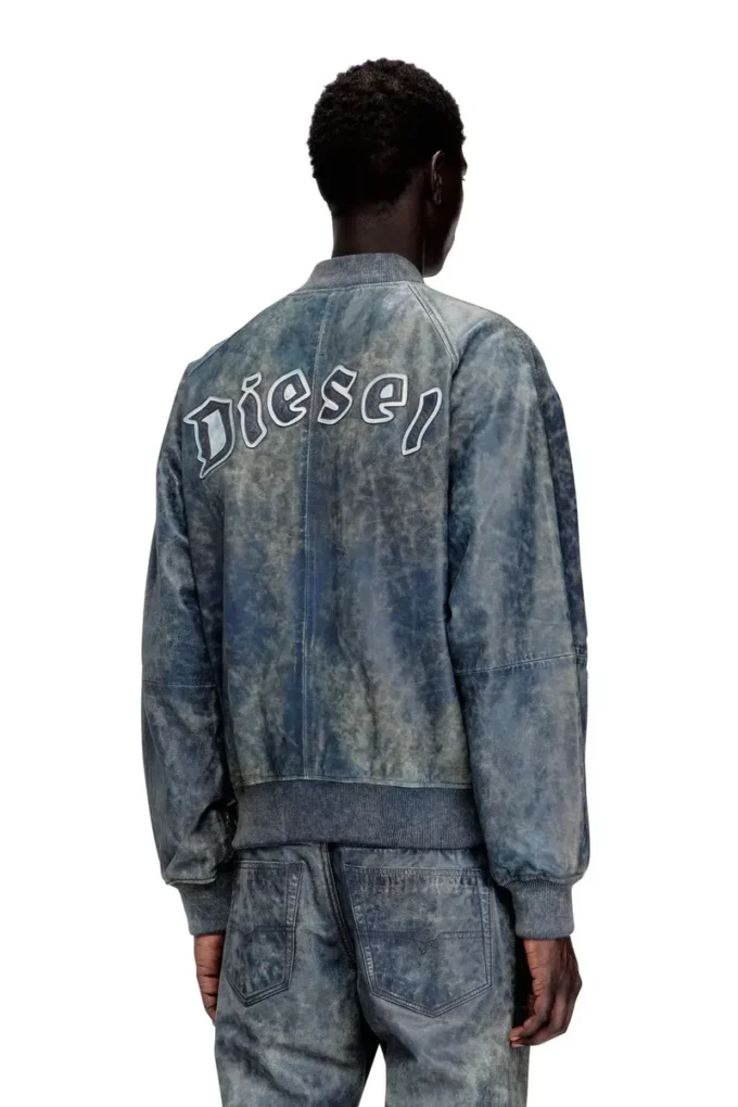 l-cobb Bomber jacket in treated leather
