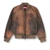 l-cobb-fem Bomber jacket in distressed leather l-cobb-fem Bomber jacket in distressed leather