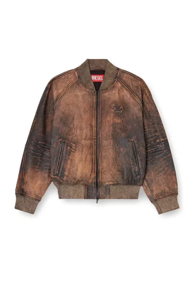 l-cobb-fem Bomber jacket in distressed leather l-cobb-fem Bomber jacket in distressed leather