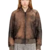 l-cobb-fem Bomber jacket in distressed leather l-cobb-fem Bomber jacket in distressed leather