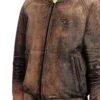 l-cobb-fem Bomber jacket in distressed leather l-cobb-fem Bomber jacket in distressed leather