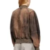 l-cobb-fem Bomber jacket in distressed leather l-cobb-fem Bomber jacket in distressed leather