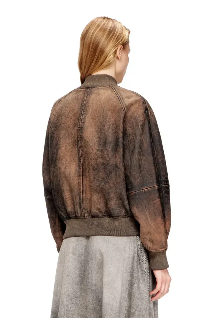l-cobb-fem Bomber jacket in distressed leather l-cobb-fem Bomber jacket in distressed leather