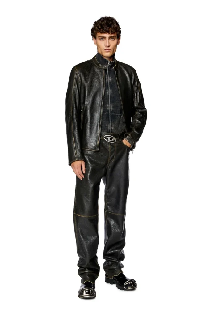 l-cobbe Biker jacket in wrinkled leather l-cobbe Biker jacket in wrinkled leather