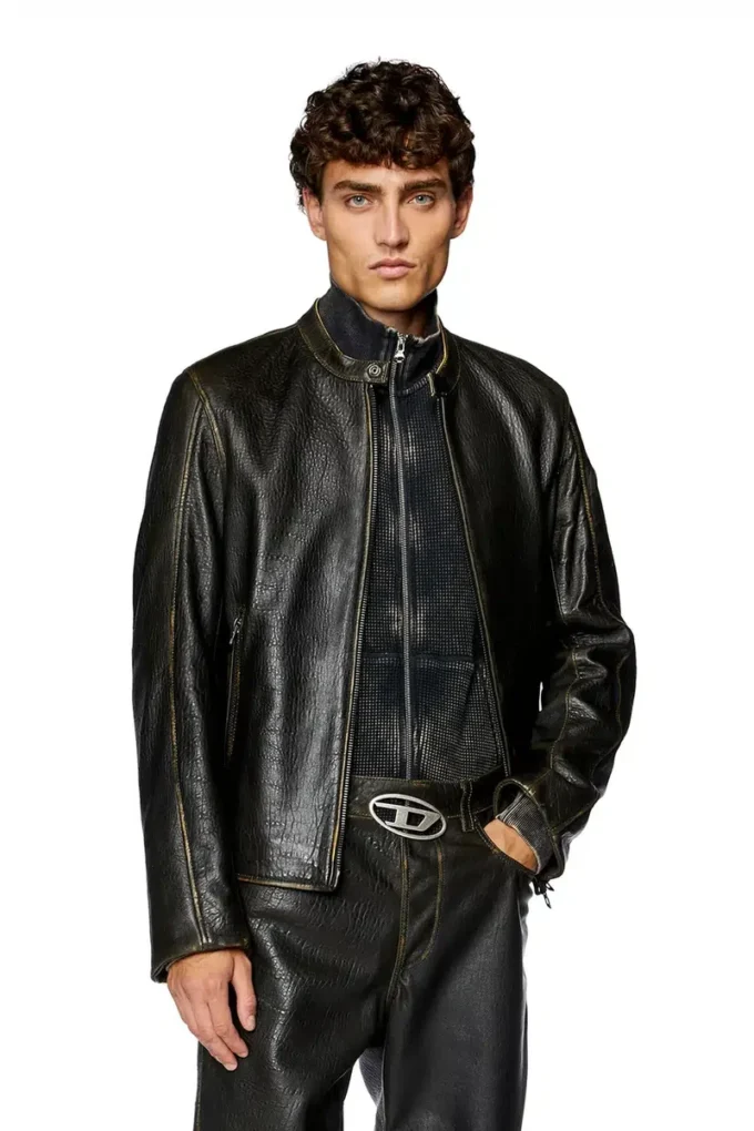 l-cobbe Biker jacket in wrinkled leather l-cobbe Biker jacket in wrinkled leather