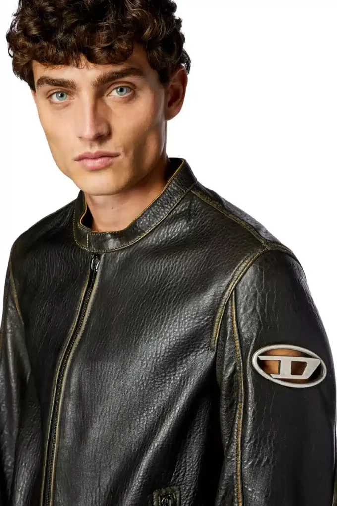 l-cobbe Biker jacket in wrinkled leather l-cobbe Biker jacket in wrinkled leather