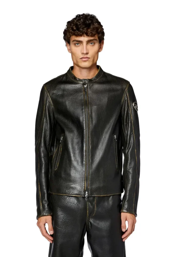 l-cobbe Biker jacket in wrinkled leather l-cobbe Biker jacket in wrinkled leather