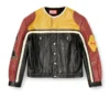 l-coug-20th Leather jacket with patch details l-coug-20th Leather jacket with patch details