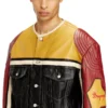 l-coug-20th Leather jacket with patch details l-coug-20th Leather jacket with patch details