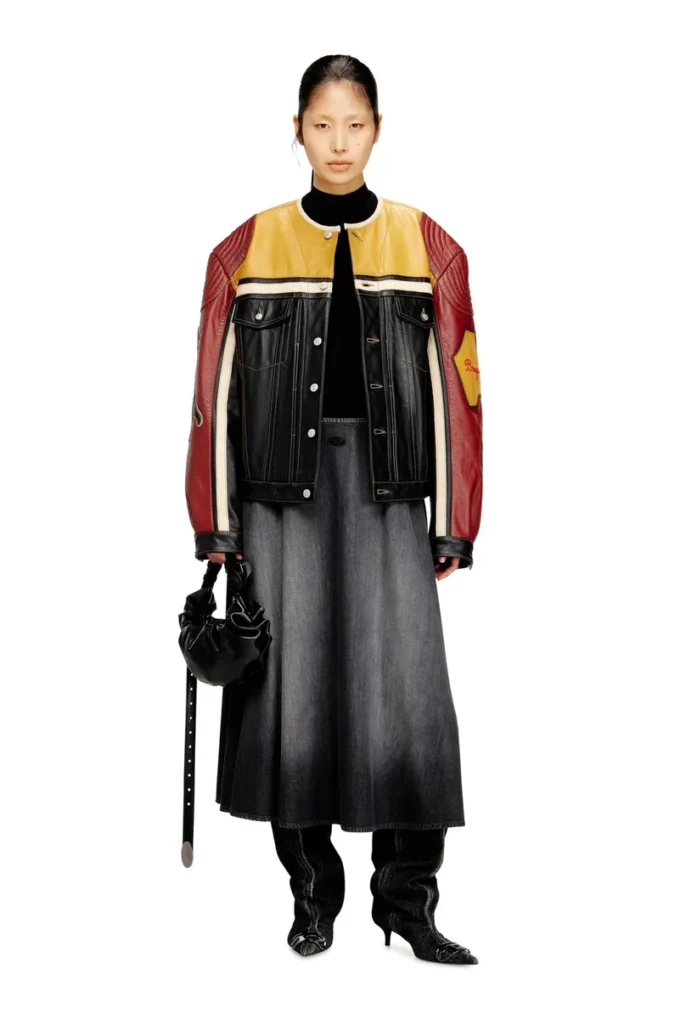 l-coug-20th Leather jacket with patch details l-coug-20th Leather jacket with patch details