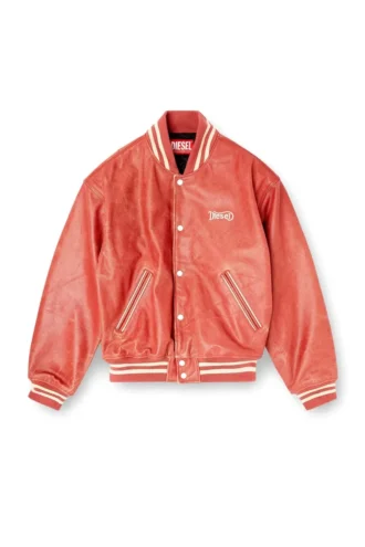 l-difordi-20th Leather bomber jacket with Diesel logo