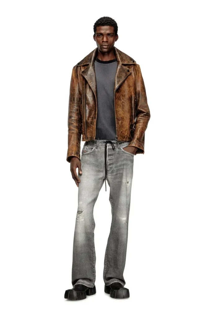 l-eon Biker jacket in treated leather l-eon Biker jacket in treated leather