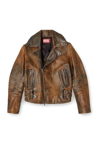 l-eon Biker jacket in treated leather