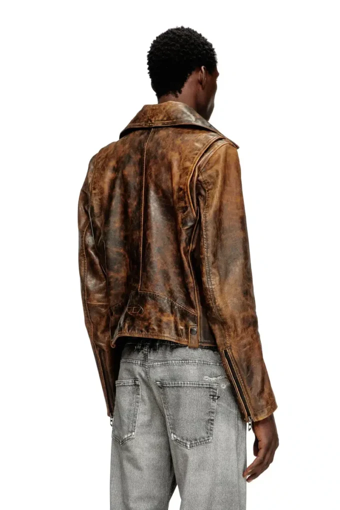 l-eon Biker jacket in treated leather l-eon Biker jacket in treated leather