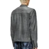 l-evert-a Treated leather biker jacket with faded logo