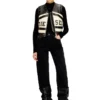 l-flycou-20th Leather vest with front logo and contrast stripes l-flycou-20th Leather vest with front logo and contrast stripes