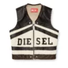 l-flycou-20th Leather vest with front logo and contrast stripes l-flycou-20th Leather vest with front logo and contrast stripes