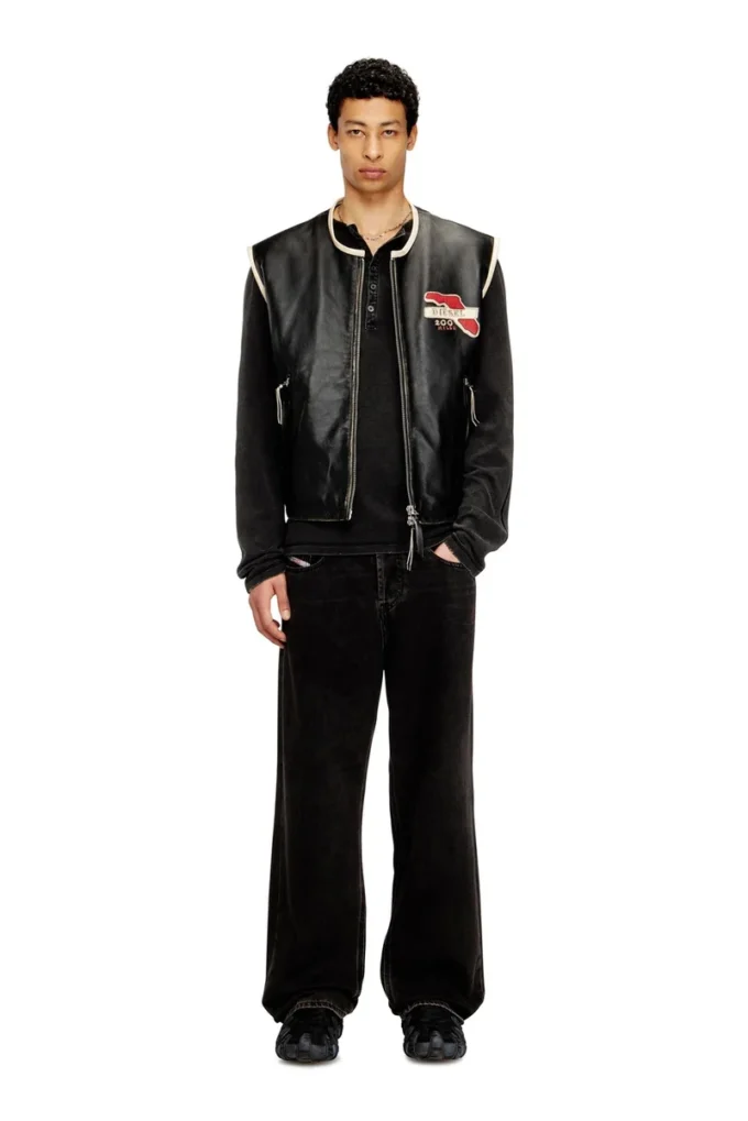 l-flying-20th Leather vest with embroidered patches