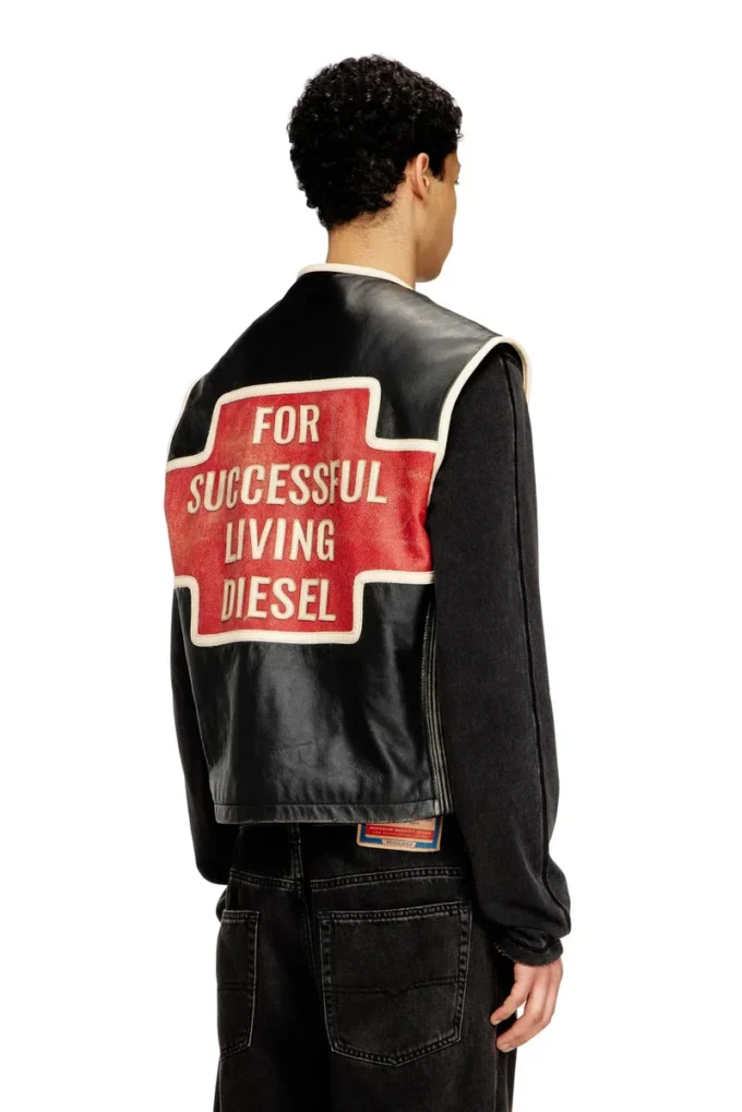 l-flying-20th Leather vest with embroidered patches