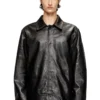 l-jess Padded leather jacket l-jess Padded leather jacket