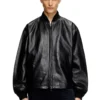 l-khat Waxed-leather bomber jacket