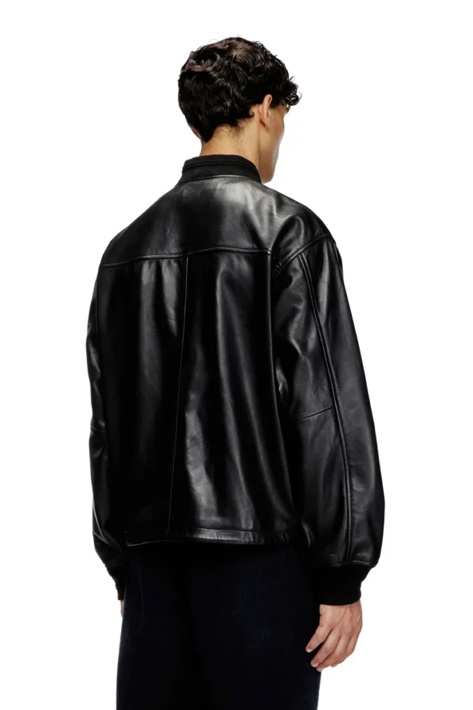 l-khat Waxed-leather bomber jacket