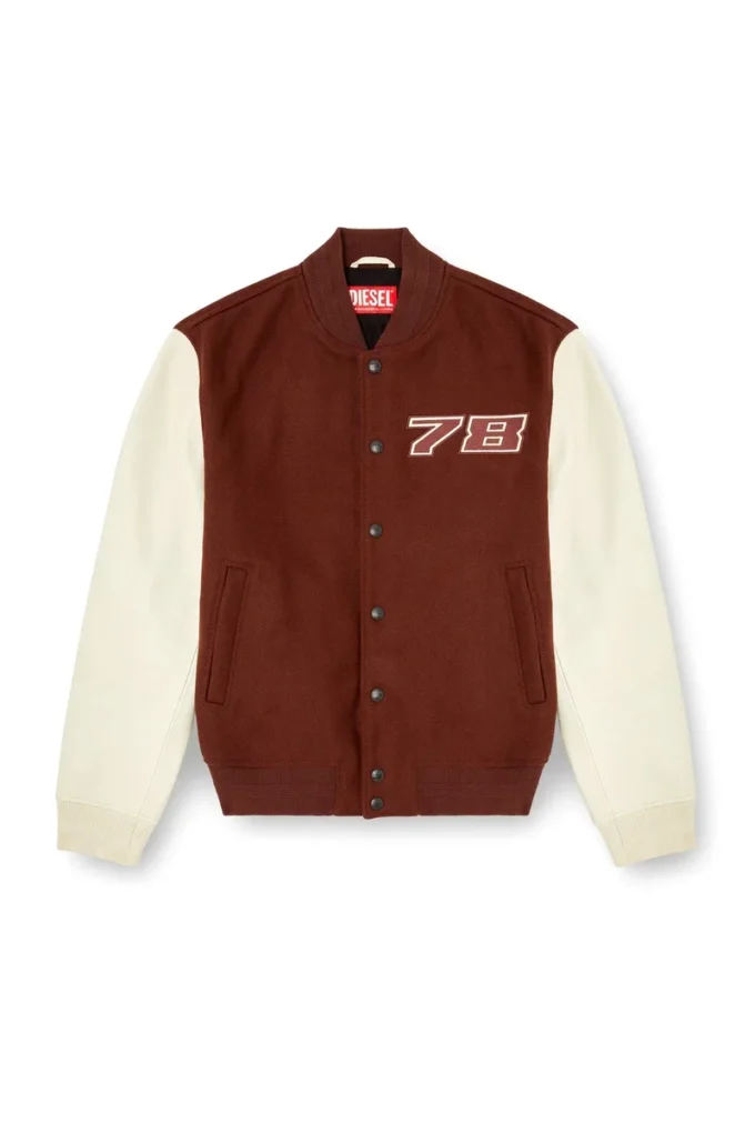 l-kopf Padded bomber jacket in wool and leather l-kopf Padded bomber jacket in wool and leather