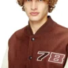l-kopf Padded bomber jacket in wool and leather l-kopf Padded bomber jacket in wool and leather