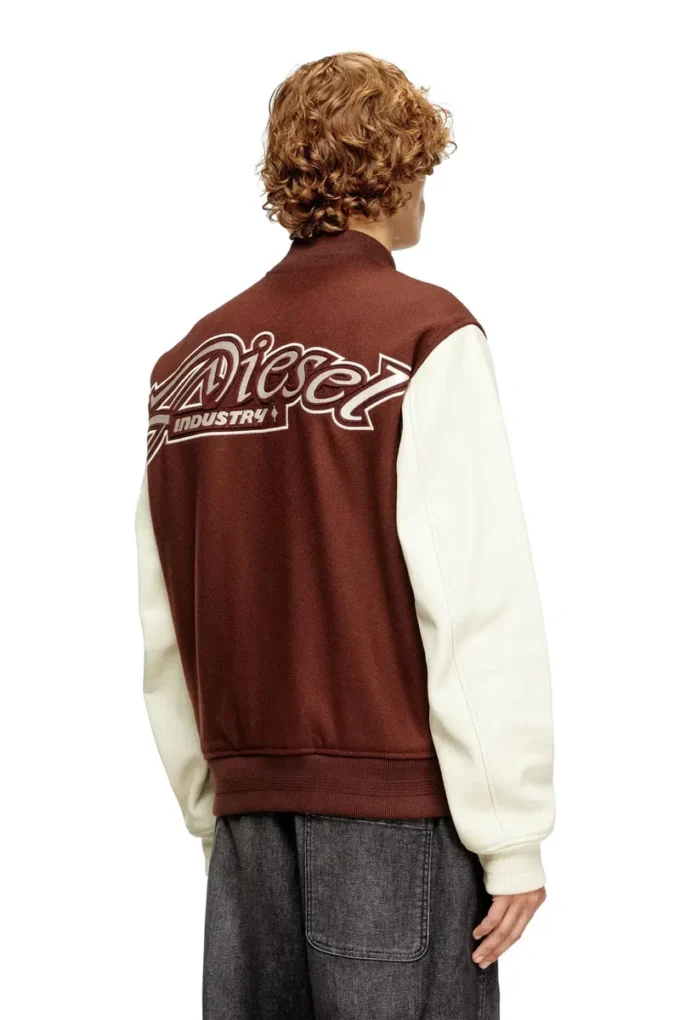 l-kopf Padded bomber jacket in wool and leather l-kopf Padded bomber jacket in wool and leather