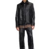 l-korn-a Leather jacket with embossed Oval D l-korn-a Leather jacket with embossed Oval D