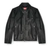 l-korn-a Leather jacket with embossed Oval D l-korn-a Leather jacket with embossed Oval D