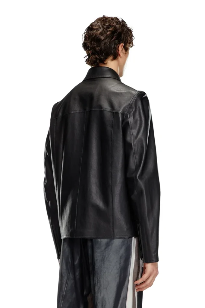 l-korn-a Leather jacket with embossed Oval D l-korn-a Leather jacket with embossed Oval D