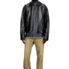 l-krixy Leather biker jacket with piping detail l-krixy Leather biker jacket with piping detail