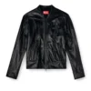 l-krixy Leather biker jacket with piping detail l-krixy Leather biker jacket with piping detail