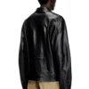 l-krixy Leather biker jacket with piping detail l-krixy Leather biker jacket with piping detail