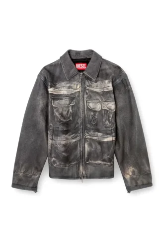 l-mayer Leather jacket with trompe l’oeil pockets