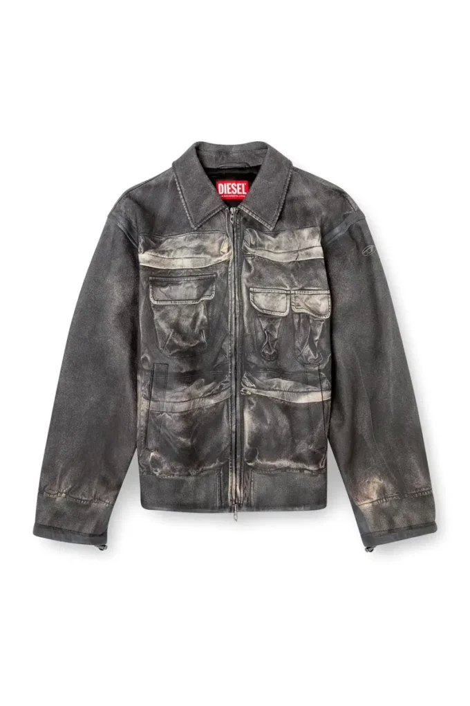 l-mayer Leather jacket with trompe l’oeil pockets l-mayer Leather jacket with trompe l’oeil pockets