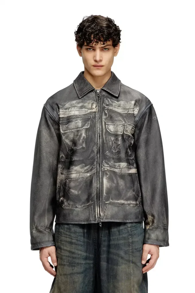 l-mayer Leather jacket with trompe l’oeil pockets l-mayer Leather jacket with trompe l’oeil pockets