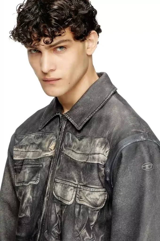 l-mayer Leather jacket with trompe l’oeil pockets l-mayer Leather jacket with trompe l’oeil pockets