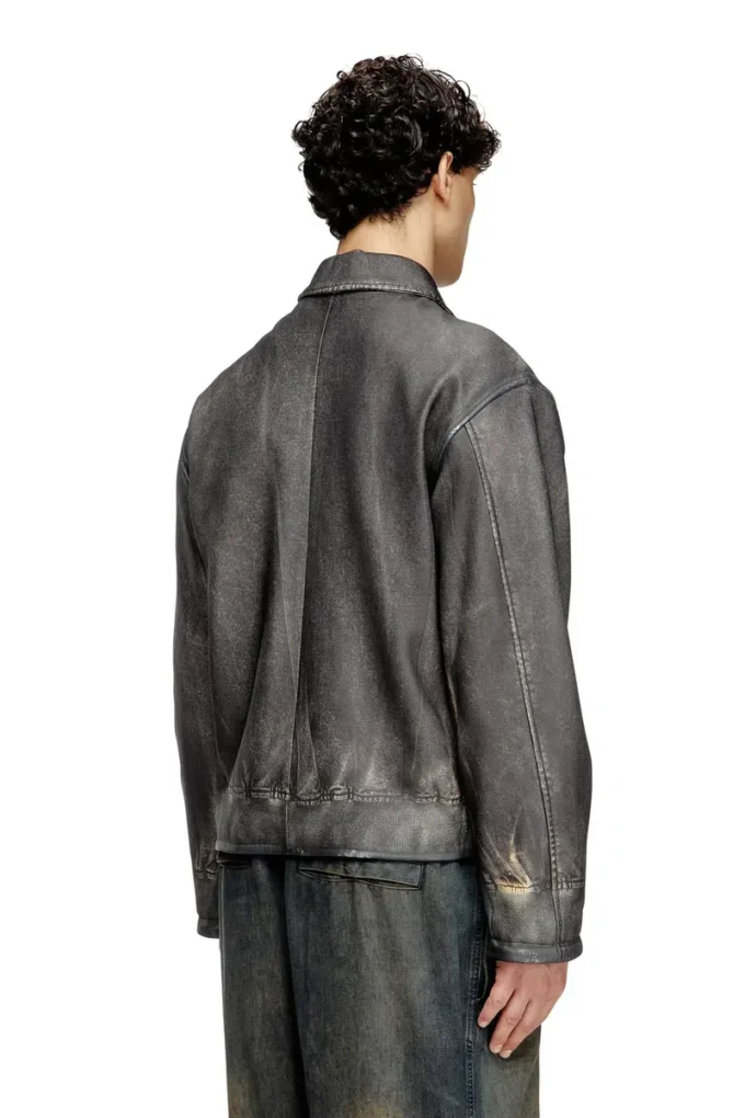 l-mayer Leather jacket with trompe l’oeil pockets l-mayer Leather jacket with trompe l’oeil pockets