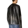 l-met Distressed leather jacket with metal logo l-met Distressed leather jacket with metal logo