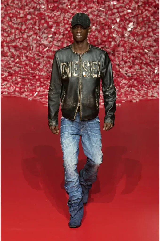 l-met Distressed leather jacket with metal logo l-met Distressed leather jacket with metal logo
