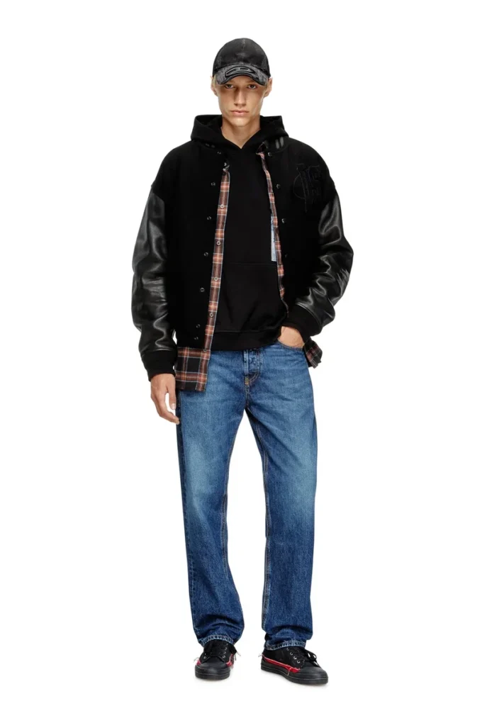 l-nyman Varsity bomber jacket in cotton and leather l-nyman Varsity bomber jacket in cotton and leather