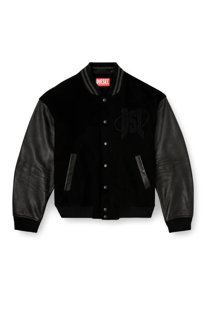 l-nyman Varsity bomber jacket in cotton and leather l-nyman Varsity bomber jacket in cotton and leather